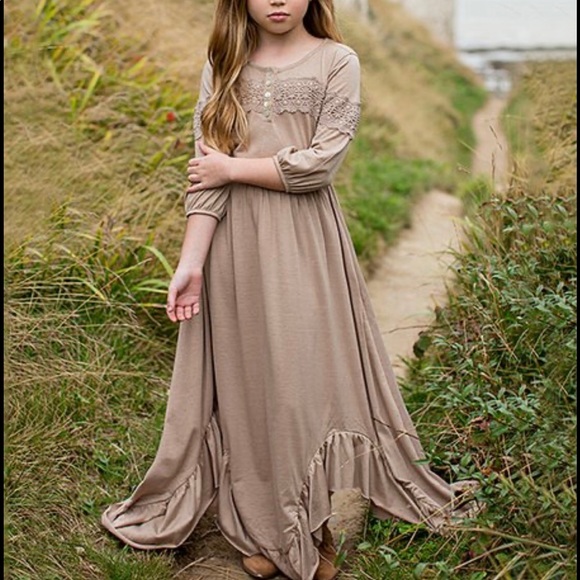 Joyfolie girls Elvia dress size 8 in color Greige - Picture 3 of 3